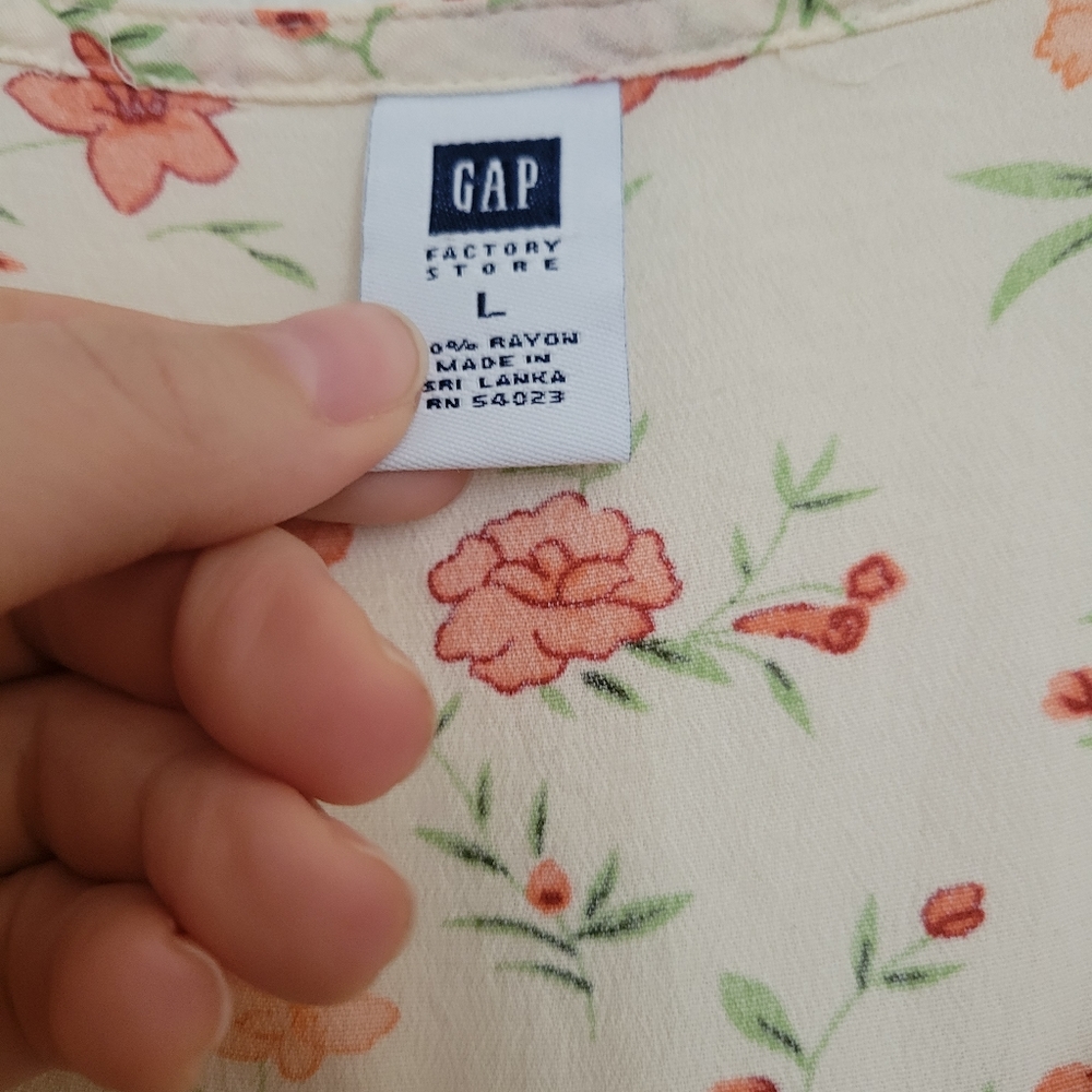 Womens Gap floral flowy top with tie waist size Large - Picture 5 of 7